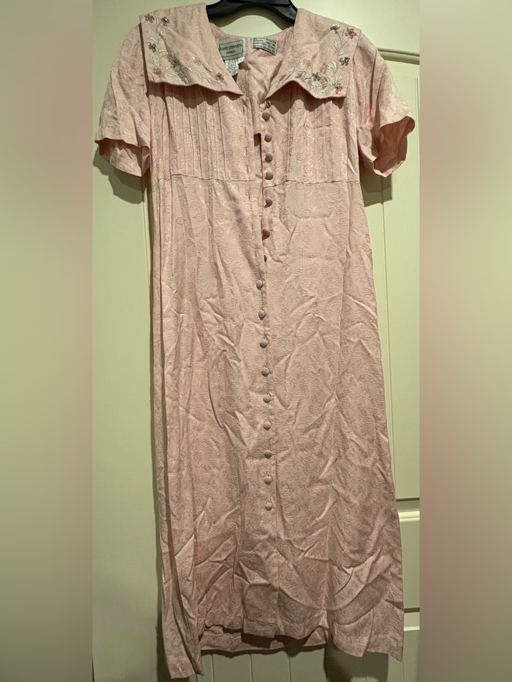 karin stevens Soft Light Pink Button-Front Maxi Skirt